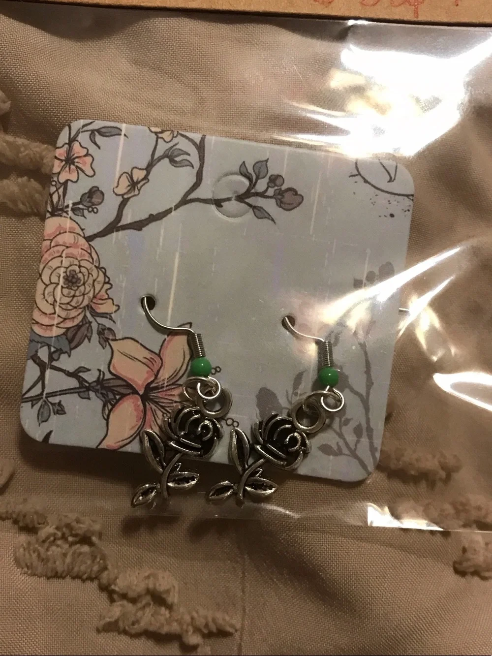 Purple Glitter Square Stud, Rose & Elephant Dangle Earrings-3 for 1 price Price